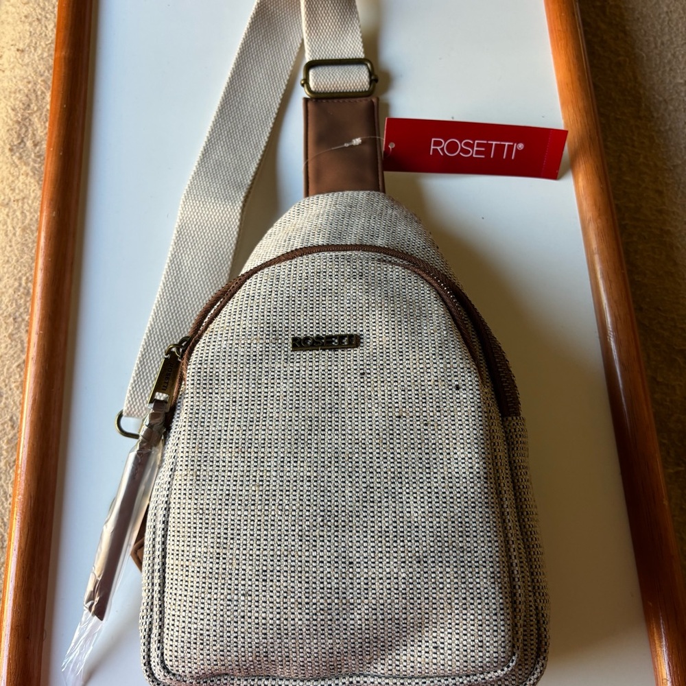 Rosetti Cream and Brown Sling Bag